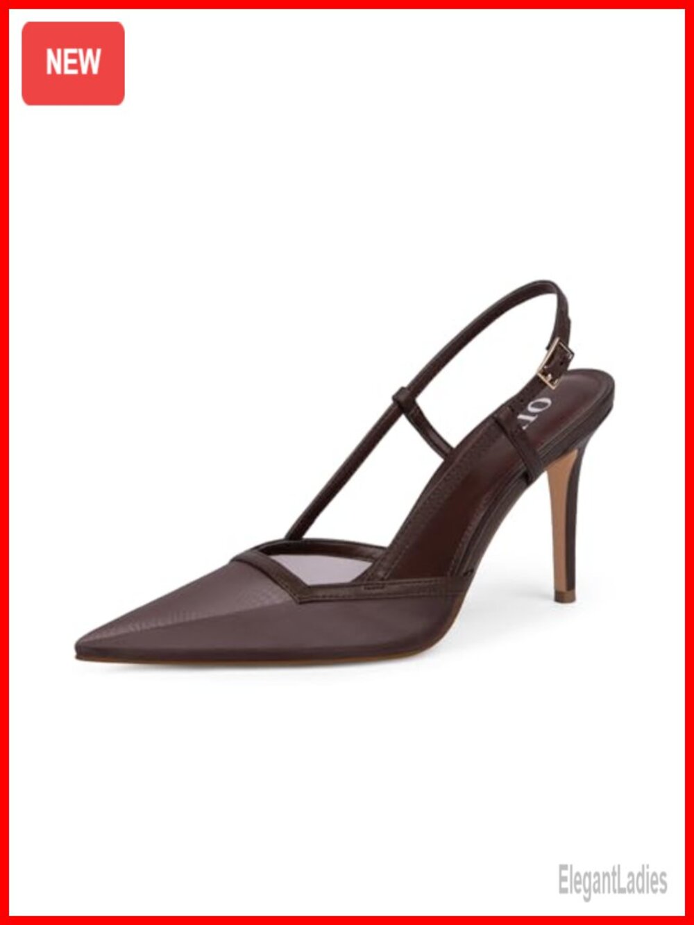 Slingback Stiletto Heels Pointed Toe Mesh Dressy Pumps